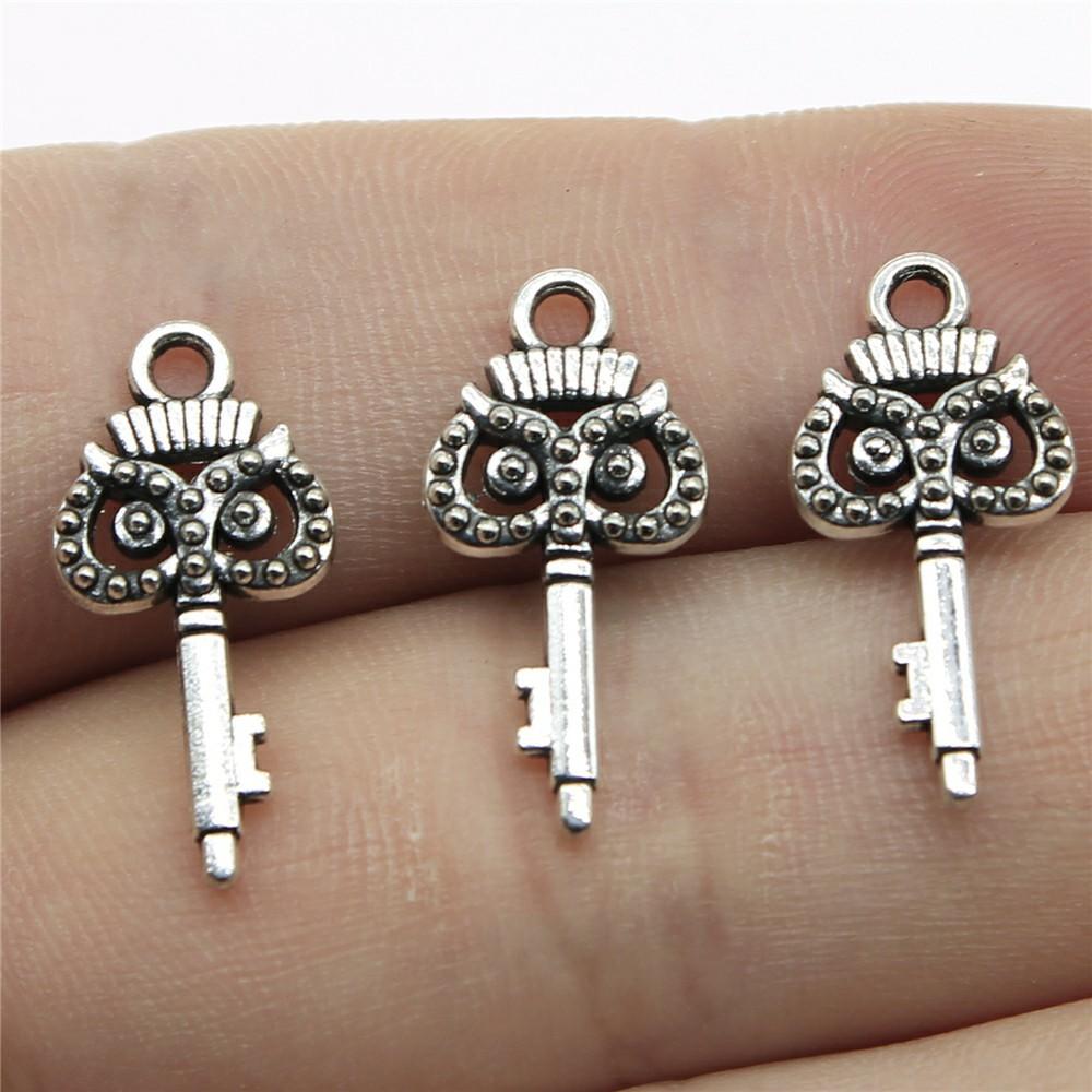 20pcs Owl Charms Antique Silver Color Owl Charms Pendants For Bracelets Small Owl Charms Making Jewelry