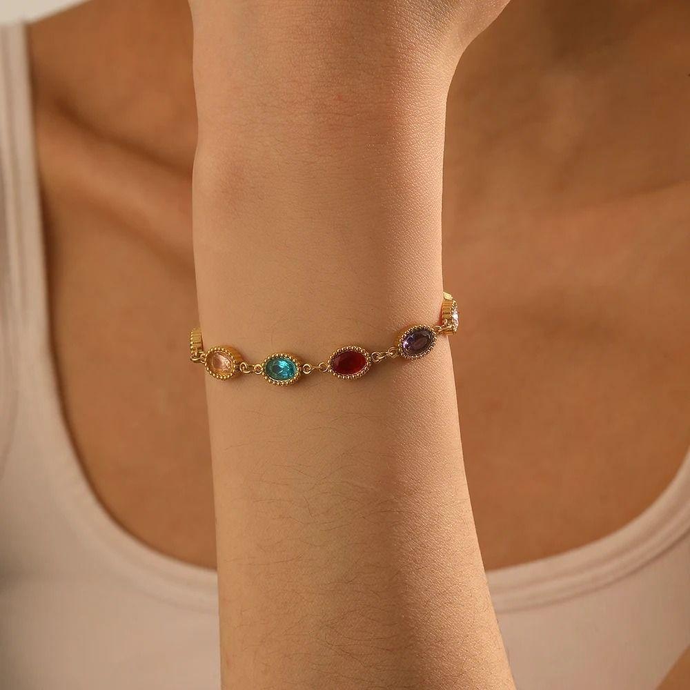 Stainless Steel Charm Bracelet Adjustable Hand Chain Vintage Wrist Chain  Gift