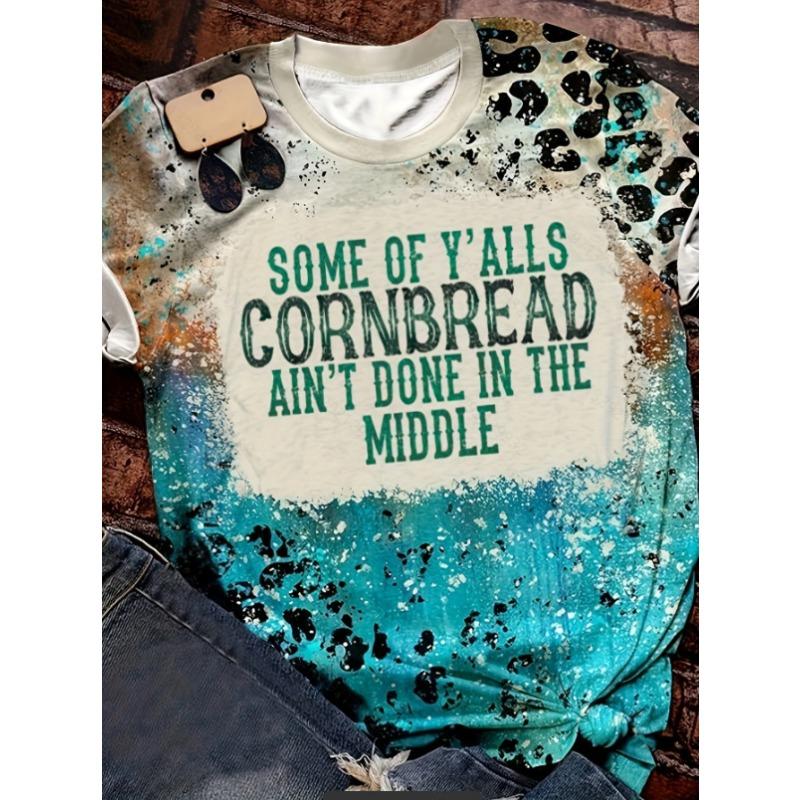 Leopard Print Letter Printed Short Sleeved Women's T-shirts Summer Street Round Neck Loose Top