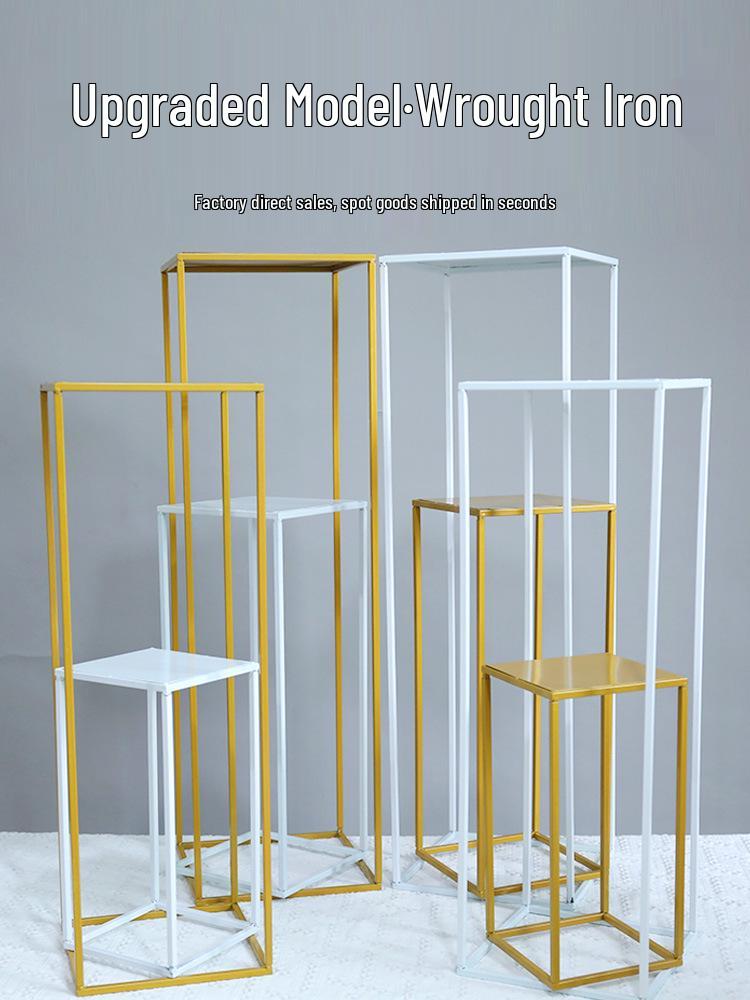 Żelazny Kwiatowy Stojak Kolumnowy do Dekoracji Uliczki Weselnej