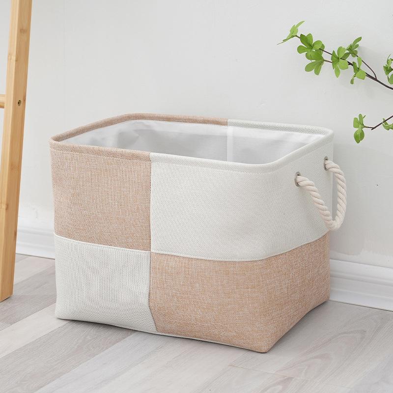 

Sundries Sorting Basket 40*30*30 Cm Home Supplies Storage Box Folding Linen Organizer Socks Underwear Baby Toys Storage Basket бежевый