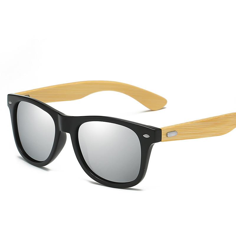 Classic Wood Bamboo Sunglasses UV400 Vintage Driving Sun Glasses for Men Women Black Fishing Eyewear