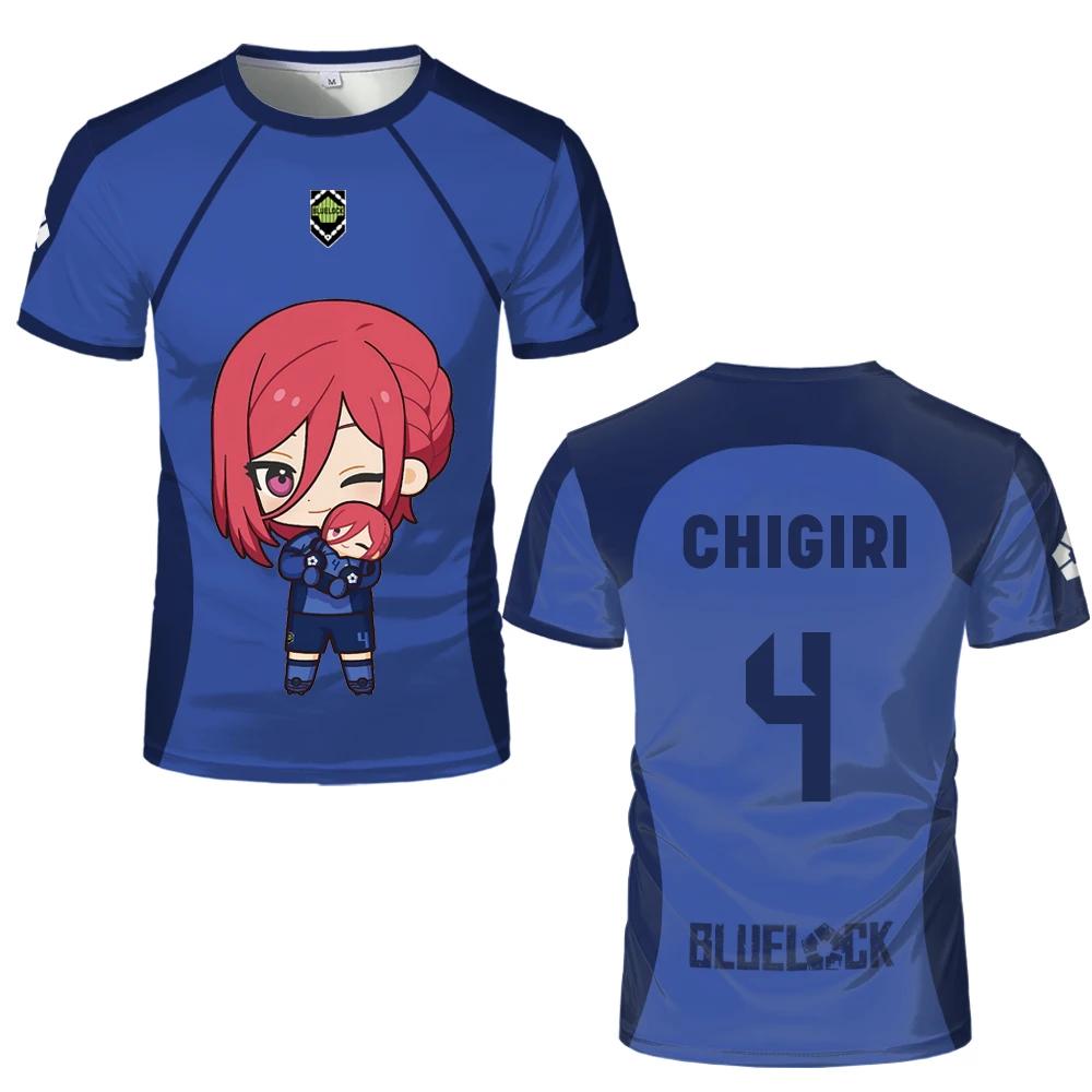 Japanese Anime Blue Lock Eleven Jersey Isagi Nagi Cute Pattern 3D Print T-shirt Men And Women Cartoon Character Print Tops