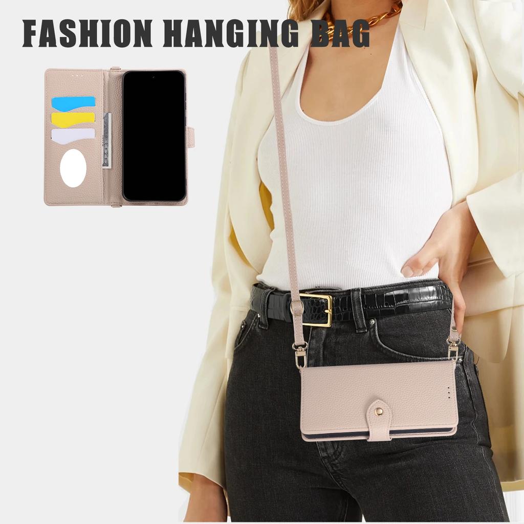 Mirror Card Holder Lanyard Case Cover for Samsung Galaxy A13 A23 A33 A53 A73 A12 A22 A32 A52 A91 5G Leather Protective Cover