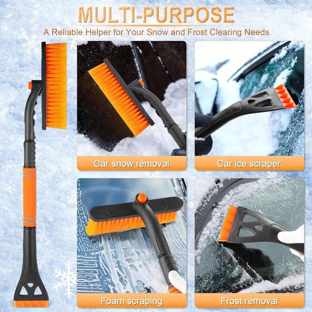 Detachable Ice Scraper Extendable Pole Snow Removal Tool Car Snow Brush  Winter Season