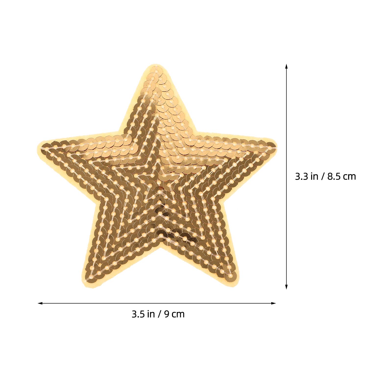 10pc Five-Pointed Star Patch For Clothes Craft Patches Star Shape Sewing Appliques Embroidery Iron On Patch Golden