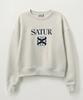 Seteo (W) Classic Logo Crop Sweatshirt Melange Ivory