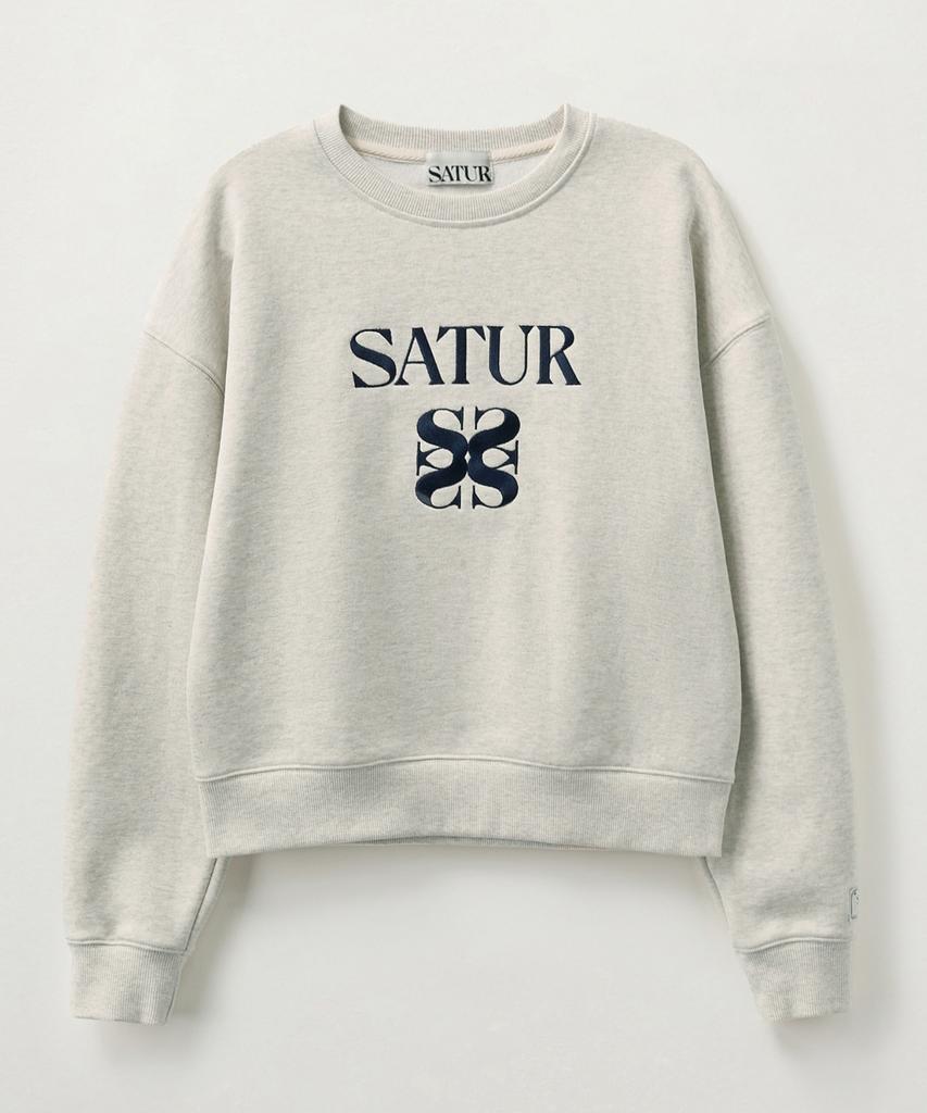 Seteo (W) Classic Logo Crop Sweatshirt Melange Ivory