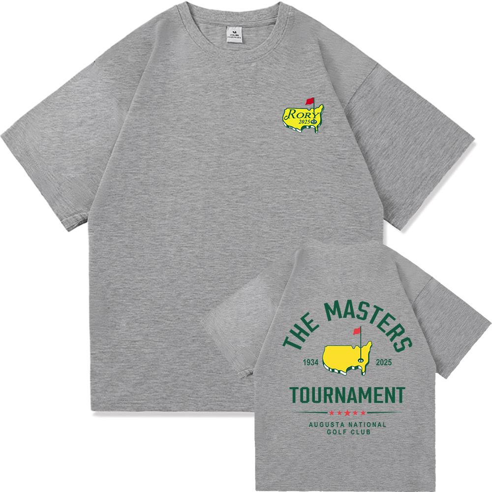 2025 Summer Rory Mcilroy Master Retro Mens Fashion and Leisure Retro Harajuku Highquality Loose Clothes Cotton Tshirt
