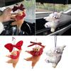 Ballet Bear Keychain Plush Hanging Ornament for Bags Keys Car Interior Pendant Decoration Daily Use Keyring Accessories
