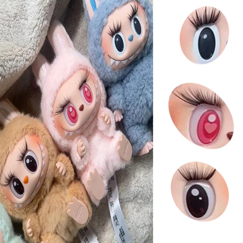 Adecuado para las pestañas postizas simuladas de la muñeca labubu, con ojos grandes y vivos (no incluye muñeca)