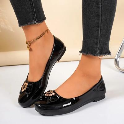Women's Shoes 2025 Slip On Women's Flats Plus Size Office & Career Flats Women Metal Decoration Bow Tie Round Toe Shoes Female