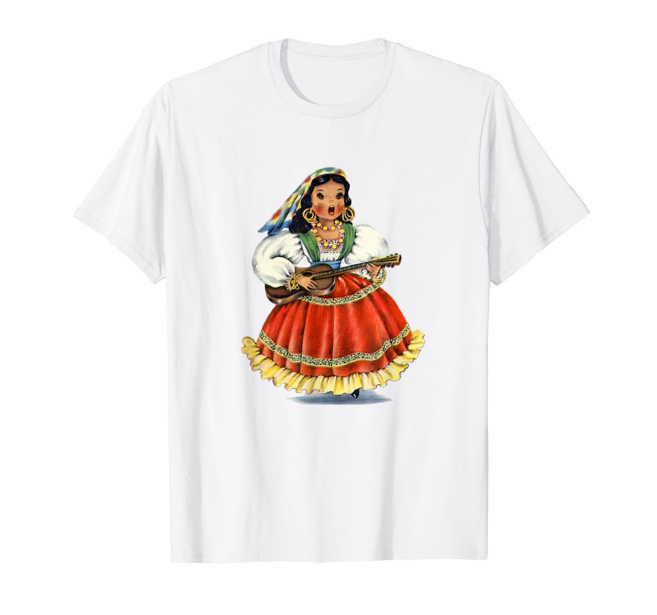 Винтажная Т-футболка с дизайном куклы в традиционном мексиканском народном костюме