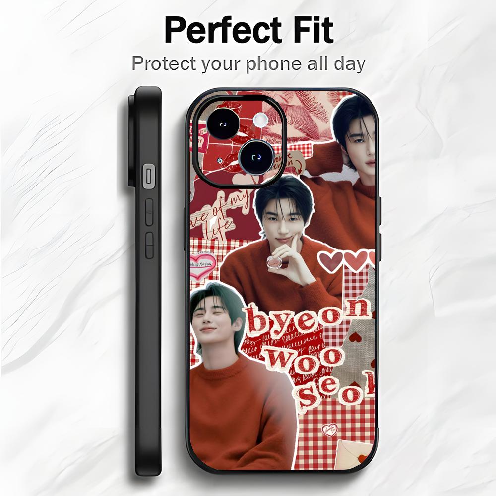 Bellissimo Attore Coreano B-Byeon Woo-seok Custodia per Telefono Custodia per Telefono Imballaggio Morbido Leggera Per iPhone17 16 15 14 13ProMax