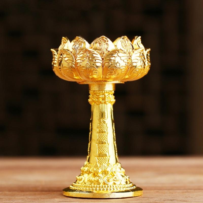 Butter Lamp Holder Coppers Candlestick Candle Holder Iron Lamp Holder Lotuss Buddhas Lamp Base