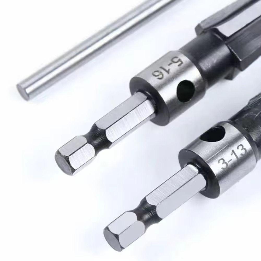 Carbon Steel Taper Reamer Set Chamfer Metal Hole Opener Tapered Reamer Tool  Hand Reamer Tool