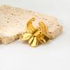 French Retro 18K Gold PVD Stainless Steel Flower Open Ring for Women