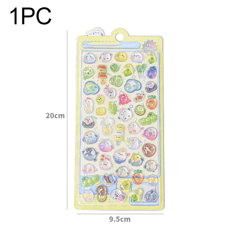 1pc 3D Relief Journal Decorative Stickers Kawaii Candy Ghost Bread Drop Scrapbooking Phone Stickers Stationery Sticker TMZ