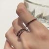 Red Zircon Ring Stacked With Simple French Personality Niche Design Advanced Cold Wind Index Finger Open Ring Woman