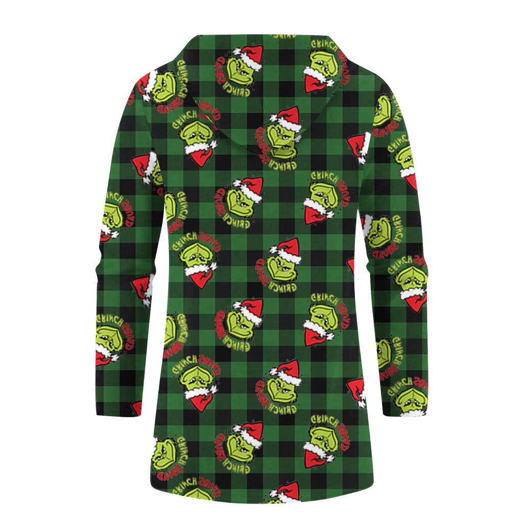 Christmas Print - Men's Casual Long-Sleeved Zippered Hooded Sweatshirt Jacket