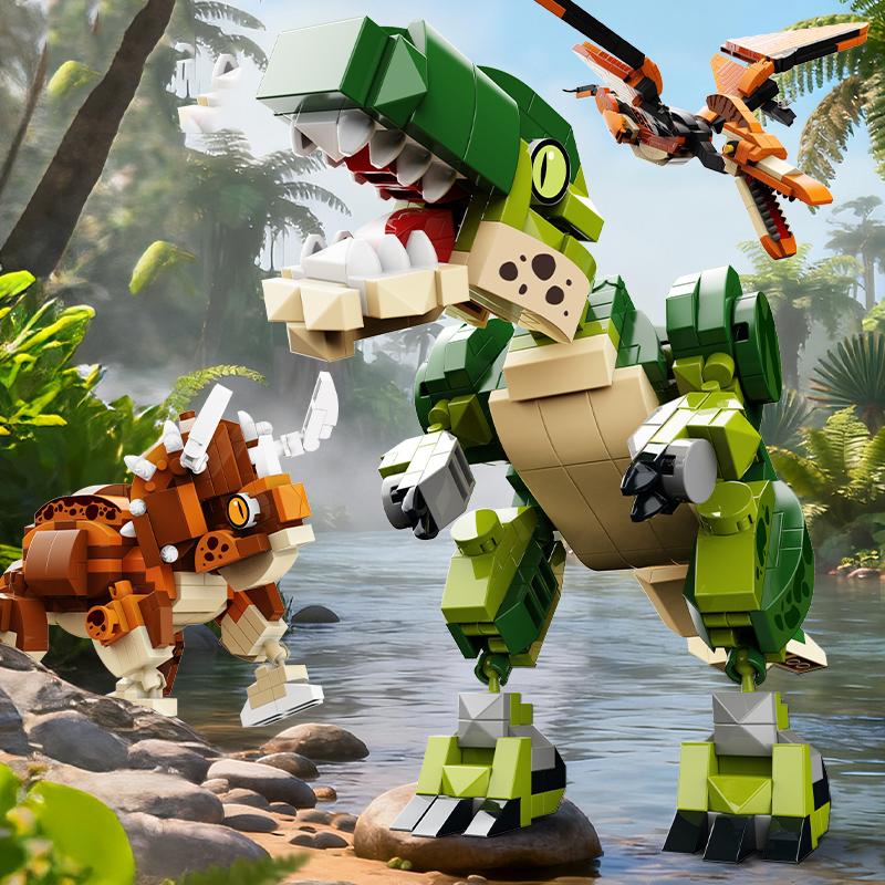Jurassic World Bloques de Construcción de Dinosaurios Micro Ladrillos Juego Educativo Juguetes para Niños Animales Modelo Juguetes de Ensamblaje Set de Regalo