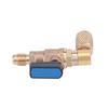 Brass 90 Degree R22 Ball Valves Shut-off Flows Control for Refrigerator & AC Charging Compact Valves for Refrigeration Repair