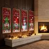 4pcs Santa Claus Merry Christmas Front Porch Signs 2D Flat Xmas Decoration Indoor Decoration