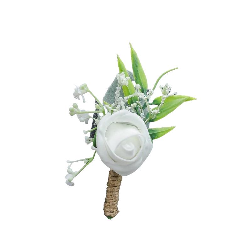 European-American Rose Boutonniere for Groom, Groomsmen, Bride & Bridesmaids – Mori Style Wedding & Party Decoration.