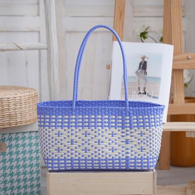 Hollow Out PVC Vegetable Basket Bag Bohemian Style Vacation Style Weave Bag Large Capacity Waterproof Beach Bag Bucket Bag