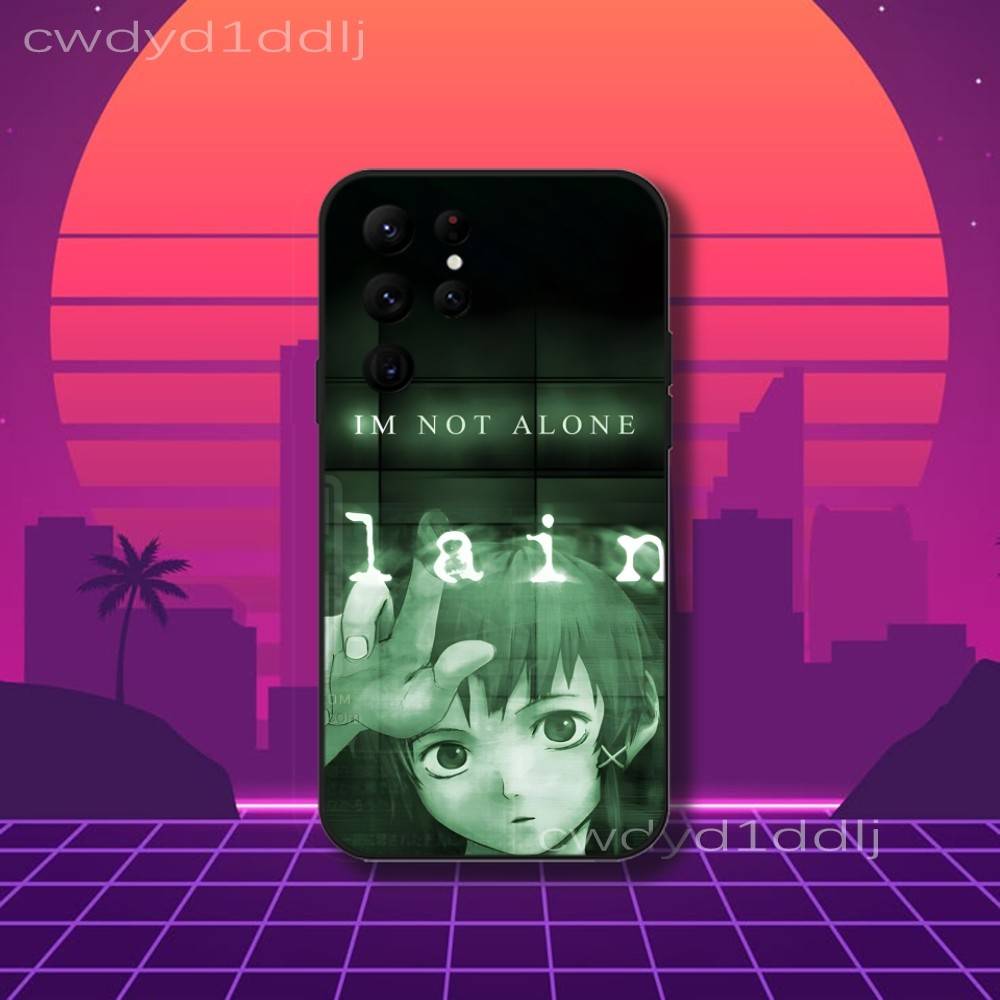Serial E-Experiments Lain Phone Case For Samsung S10,S21,FE,S21 ,S26,S25,S24,S23,Ultra,S9,S22,Plus Black Shockproof Silicone Sof