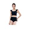 Solid Color Comfortable Padded Sleeveless Two-Piece Swimsuit Women Swimwear Black LSYR679
