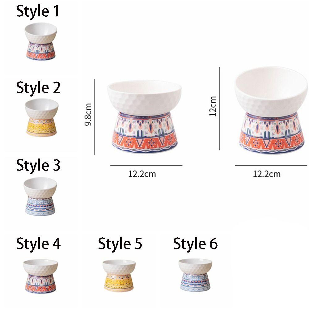 Ceramic Cat Bowl Creative Pet Drinking Feeder Bohemian Style Dog Food Feeding Basin  Pet Snack