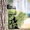 Halloween Silhouette Metallschild, Hexe Metall-Silhouette, Hexe Silhouette Gartenschild, Umriss Wanddeko, Metall, für Halloween-Deko