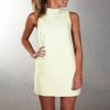 Women's Summer Casual Fashion Color Sleeveless Stitching Half Turtleneck Dress