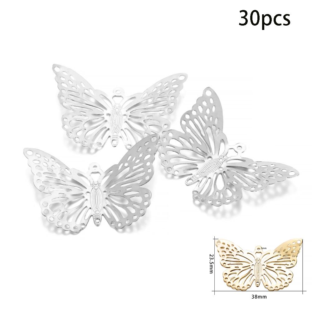 30/100Pcs/Lot Iron Hollow Butterfly Shape Pendant Charms Earrings Connector For DIY Jewelry Necklace Making Accessories