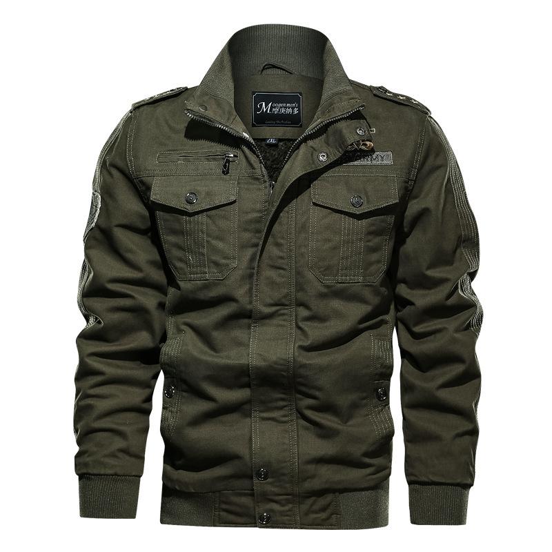 

Middle-aged and Young Tooling Jacket Large Size Winter New Jacket Fleece Thickened Military Uniform 6XL армія зелений колір