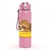 1PC Sloth On Banana Fruit Cartoon Print 750ml Color Plastic Sports Water Bottle Leakproof Flip Straw Lid Suitable for Sports Office Home Use