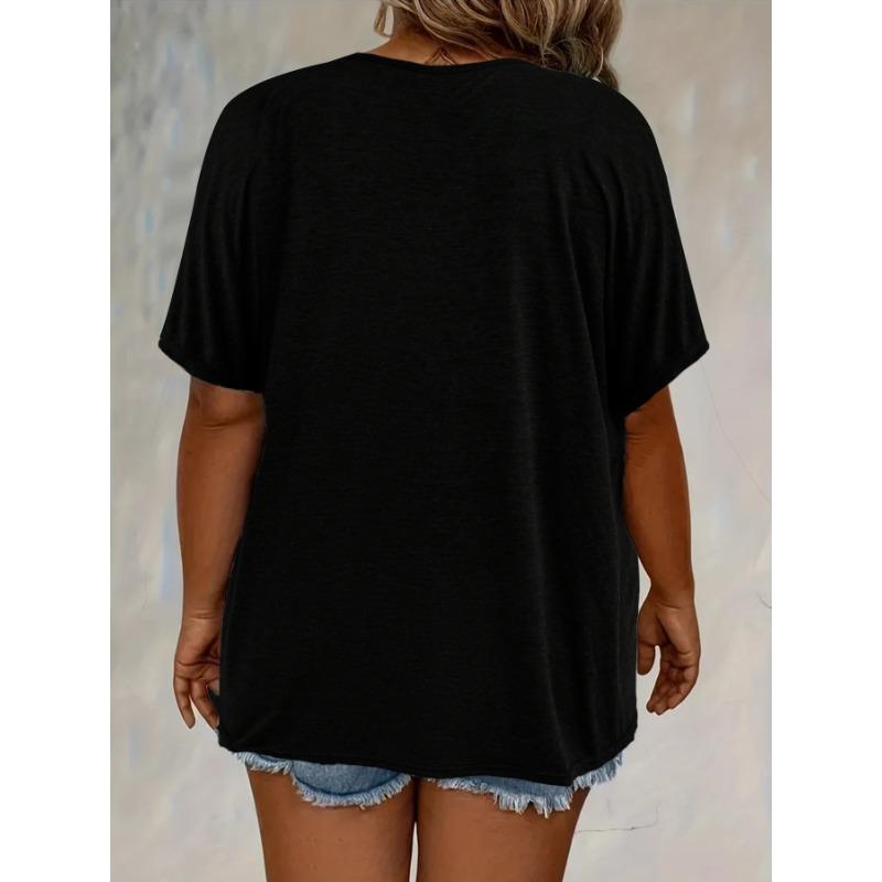 Summer Fashion Casual Short-sleeved Shoulder-cutout Stitching Loose Top Women's T-shirts