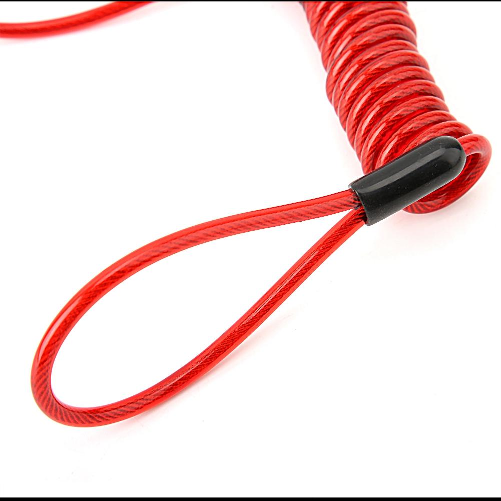 Tyverisikring Stålvaierlås Sikkerhet Fjær Påminnelsesvaierlås for Sykkel Motorsykkel(rød)