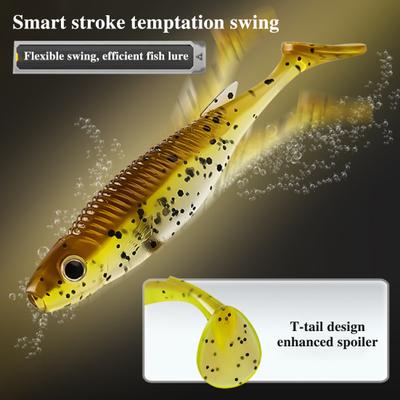 3 Adet 7.5CM/2.6G Yumuşak Balıkçılık Yemi Parıltılı Kürek Kuyruklu Gerçekçi Biyonik Renkli Silikon Yapay Yem Tatlı Su Tuzlu Su Balıkçılık Aksesuarları