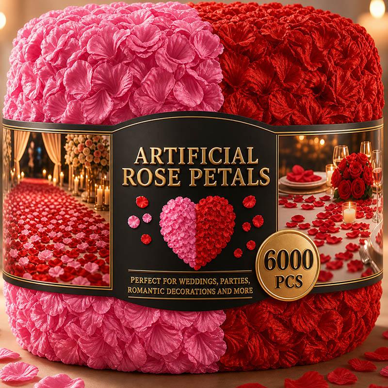 6000/500 Piezas Pétalos de Rosa Roja Artificiales Falsos Rosas de Seda de Simulación Pétalo de Flor para Día de San Valentín Boda Fiesta Decoración Venta al por Mayor