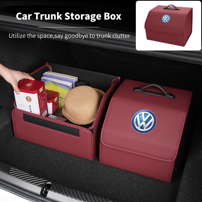 Car Trunk Storage Box Carbon Tool Organiser Multi-Use Storage Bag For VW Golf Jetta Passat mk4 mk5 mk6 CC Golf 5 7 Tiguan Lm2