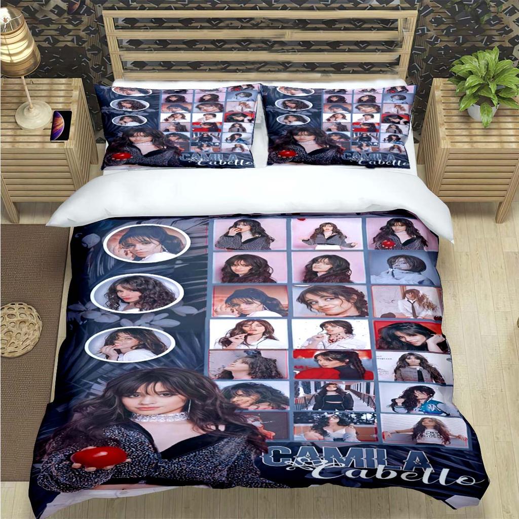 Popular Famous Singer C-Camila Cabello Print Bedding Sets Bed Supplie Set Comforter Set Teens Girls Twin Single Kid Gift