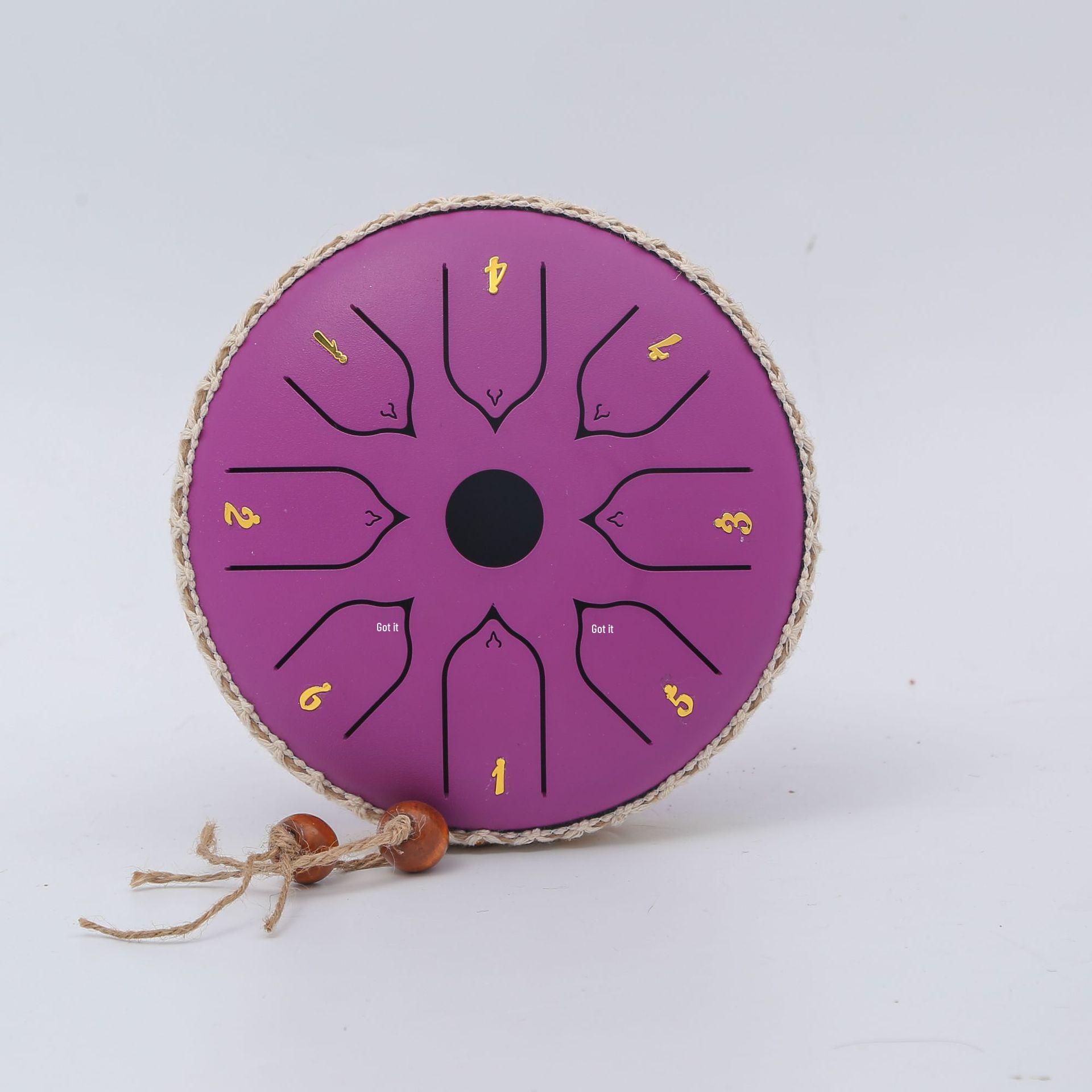 

6-inch 8-note Steel Hand Drum for Children - Ethereal Percussion Instrument with Lotus Design