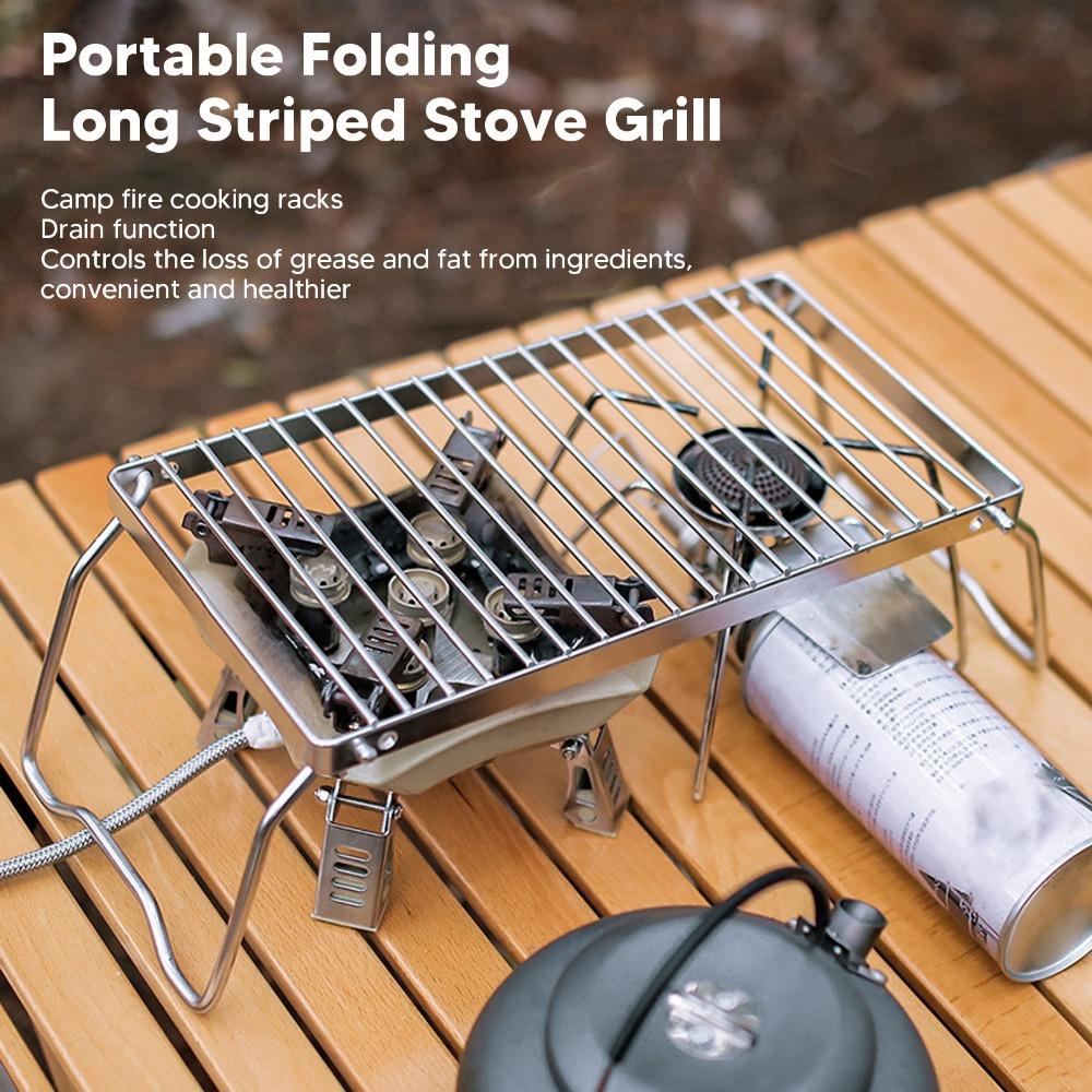 Sliver Backpacking Grill Stainless Steel Folding Grill Rack Campfire Grill  Camping Grate
