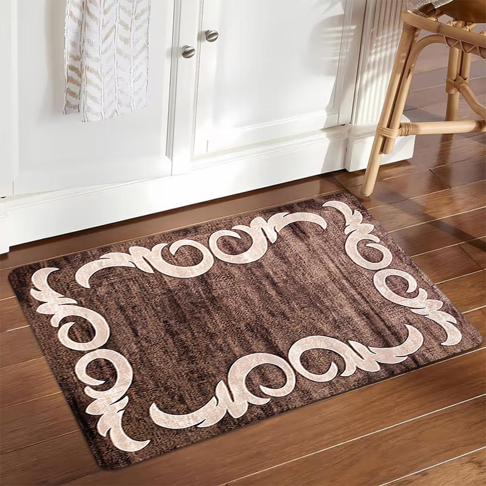 Wooden Wall Paneling Texture Decoration,Carpet,Living Room,Bedroom, Non-slip,Square rug