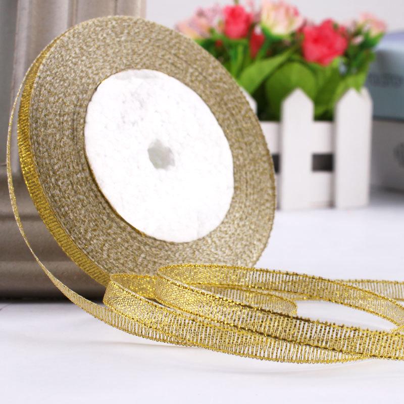 6mm Gold & Silver Onion Ribbon for Gift Packaging & Christmas Décor