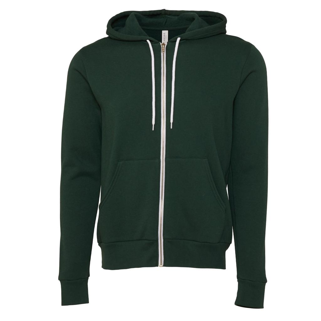 Canvas Unixex Zip-up Polycotton Fleece Hooded Sweatshirt / Hoodie