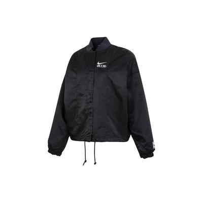 Logo Buchstaben Print Trainings Windbreaker Jacke Damen Jacken Schwarz FN1909-010