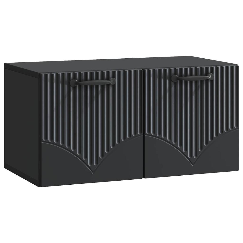 Wall Mounted TV Cabinet Black 59.5 X 31 X 30 Cm